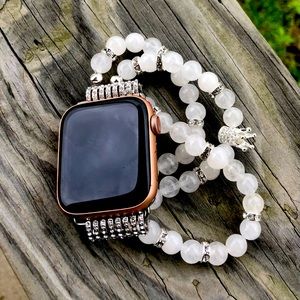 Queen Crown charm beaded Apple Watch Band